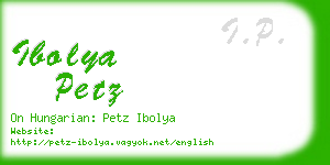 ibolya petz business card